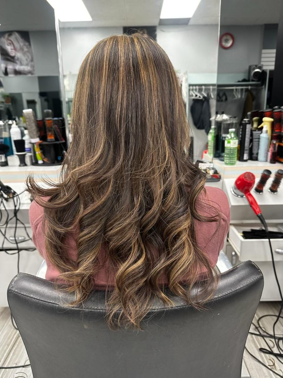Caramel highlighted hair
